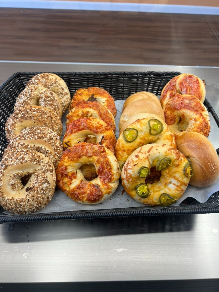 Assortment of freshly baked artisan bagels