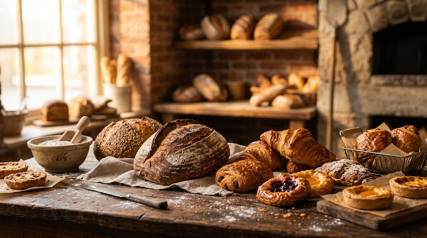 Artisan breads and pastries at Just Baked Bakery